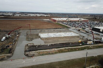 17,000 pier and beam foundation with formed beams and 36 belled piers. 63,000 square feet of paving. 3,000 square foot of colored stencil concrete sidewalk. 3,000 square feet of typical sidewalk